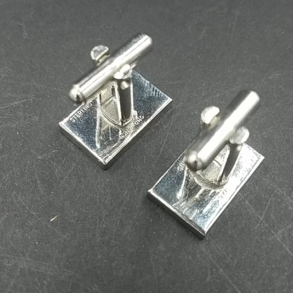 Vintage Sterling Silver Abacus Cuff Links